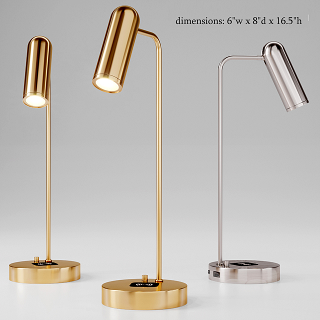 Linear Metal LED Wireless Charging & USB Task Lamp 3DSMax File - thumbnail 1