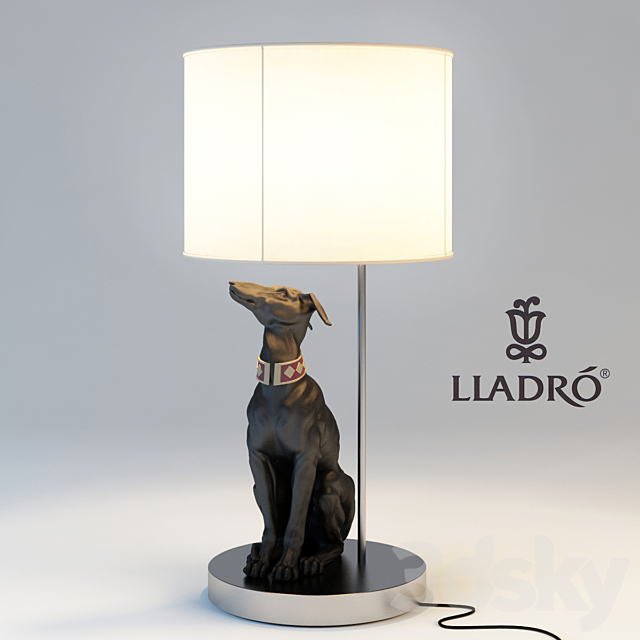 LLADRO ATTENSIVE GREYHOUND 3DS Max Model - thumbnail 1