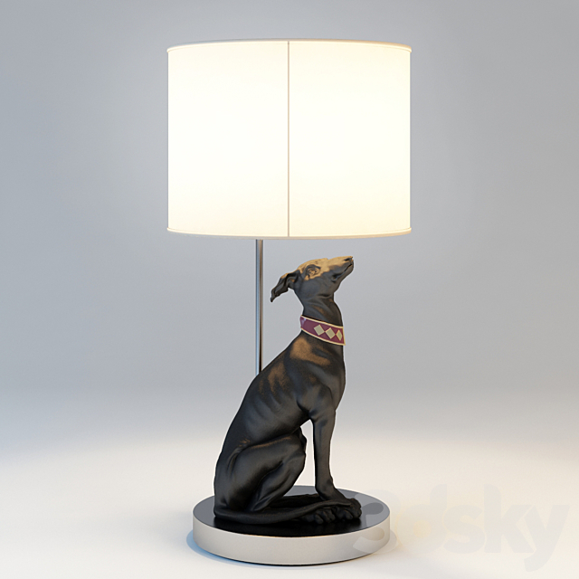 LLADRO ATTENSIVE GREYHOUND 3DS Max Model - thumbnail 2