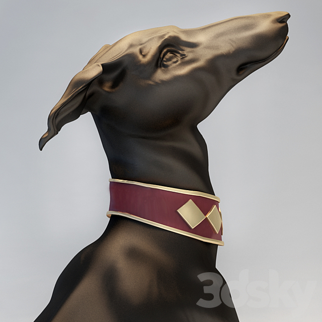 LLADRO ATTENSIVE GREYHOUND 3DS Max Model - thumbnail 3