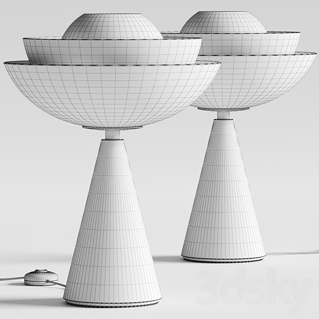 Mason Editions Lotus Table Lamps 3DS Max Model - thumbnail 3