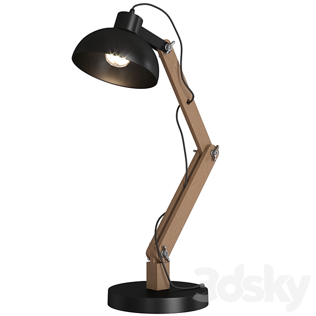 Metal Wood table lamp 3DSMax File - thumbnail 1