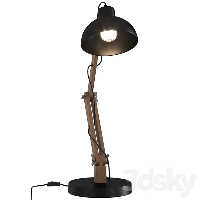 Metal Wood table lamp 3DSMax File - thumbnail 3