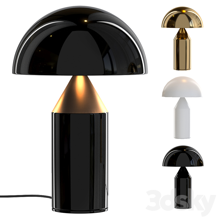 Mid Century Mushroom Table Lamp 3DS Max - thumbnail 1