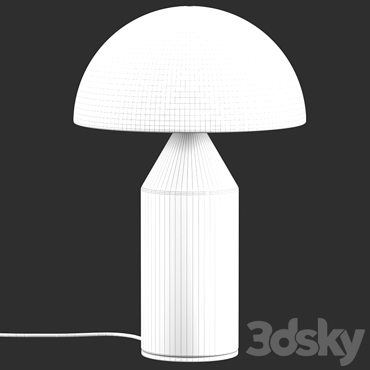 Mid Century Mushroom Table Lamp 3DS Max - thumbnail 2