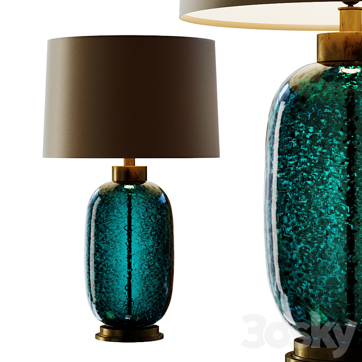 Mid Century Studio Art Glass Buffet Lamp.2 3DS Max - thumbnail 1