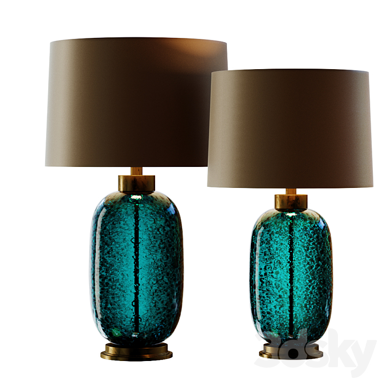 Mid Century Studio Art Glass Buffet Lamp.2 3DS Max - thumbnail 2