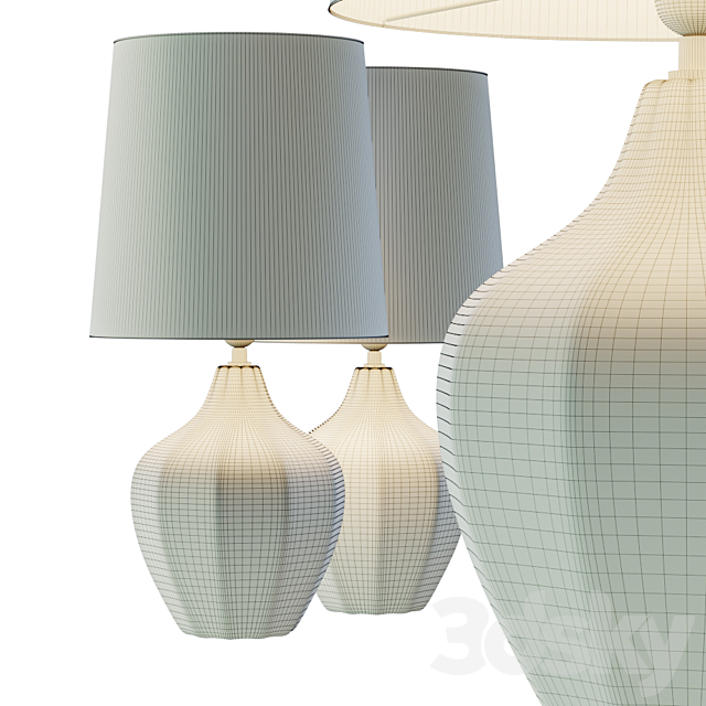 Mid Century Studio Art Glass Buffet Lamp.5 3DS Max Model - thumbnail 2