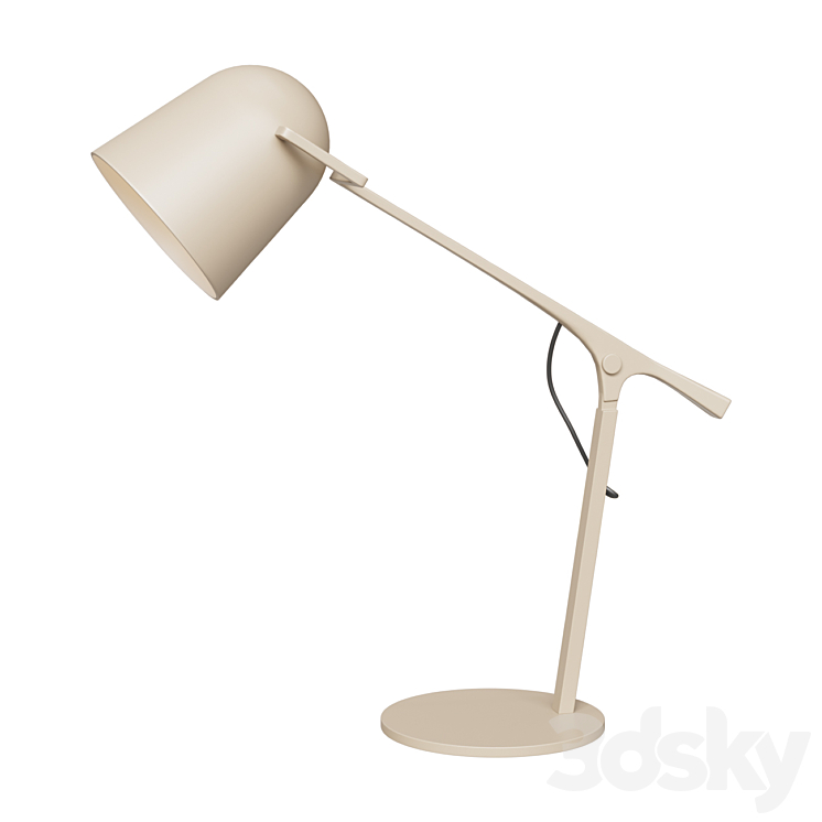 Minimal Beige Iron Desk Lamp 3DS Max Model - thumbnail 1