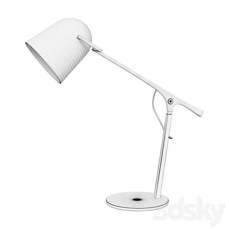 Minimal Beige Iron Desk Lamp 3DS Max Model - thumbnail 2