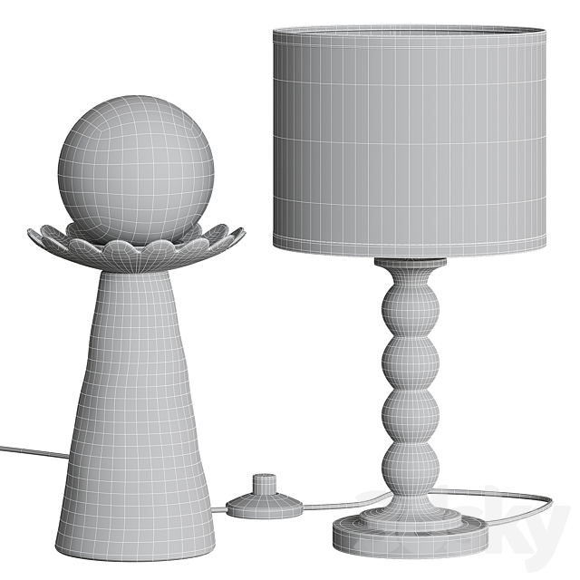 Naturalist Sarah West Elm Table Lamp 3DS Max Model - thumbnail 4