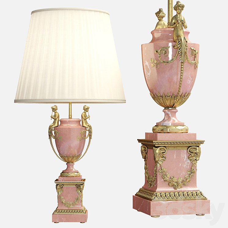 Neoclassical Marble Figural Table Lamp 3DS Max Model - thumbnail 1