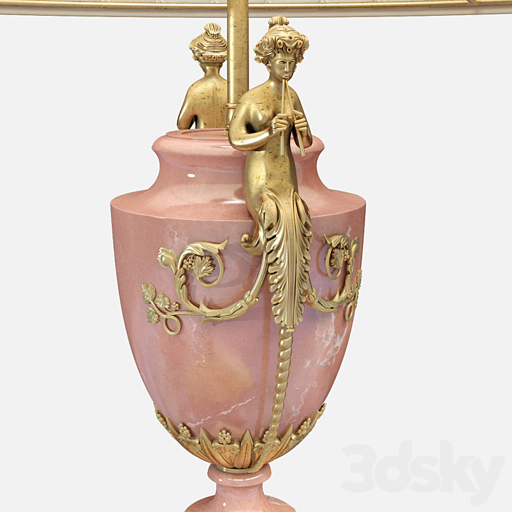 Neoclassical Marble Figural Table Lamp 3DS Max Model - thumbnail 2