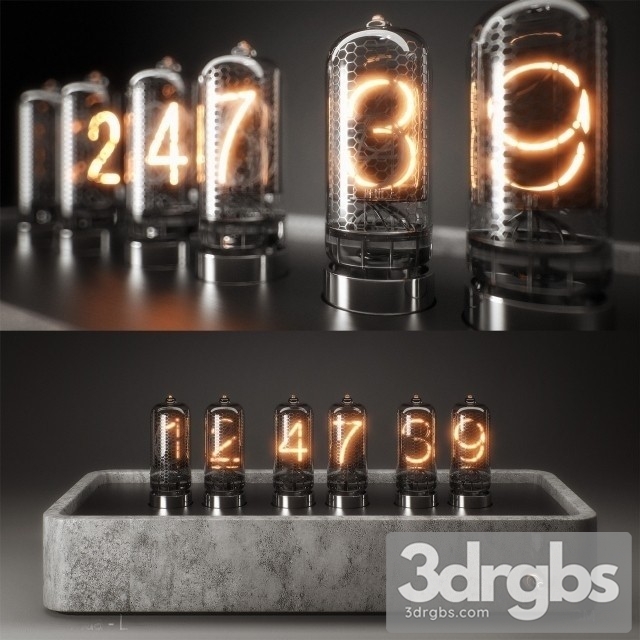 Nixie Light Clock 3dsmax Download - thumbnail 1