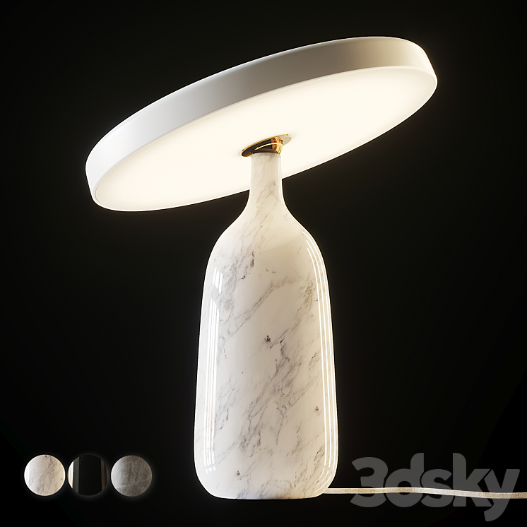 Normann Copenhagen – Eddy Table Lamp EU Black White and Gray Marble 3DS Max - thumbnail 1