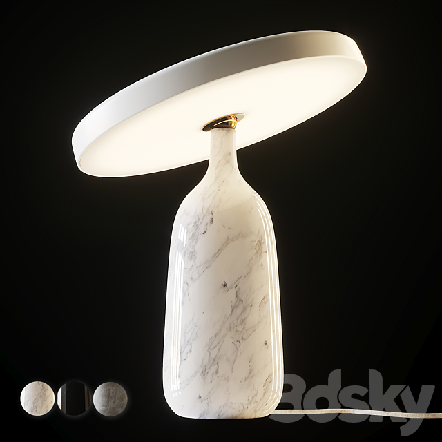 Normann Copenhagen – Eddy Table Lamp EU Black. White and Gray Marble 3DSMax File - thumbnail 1