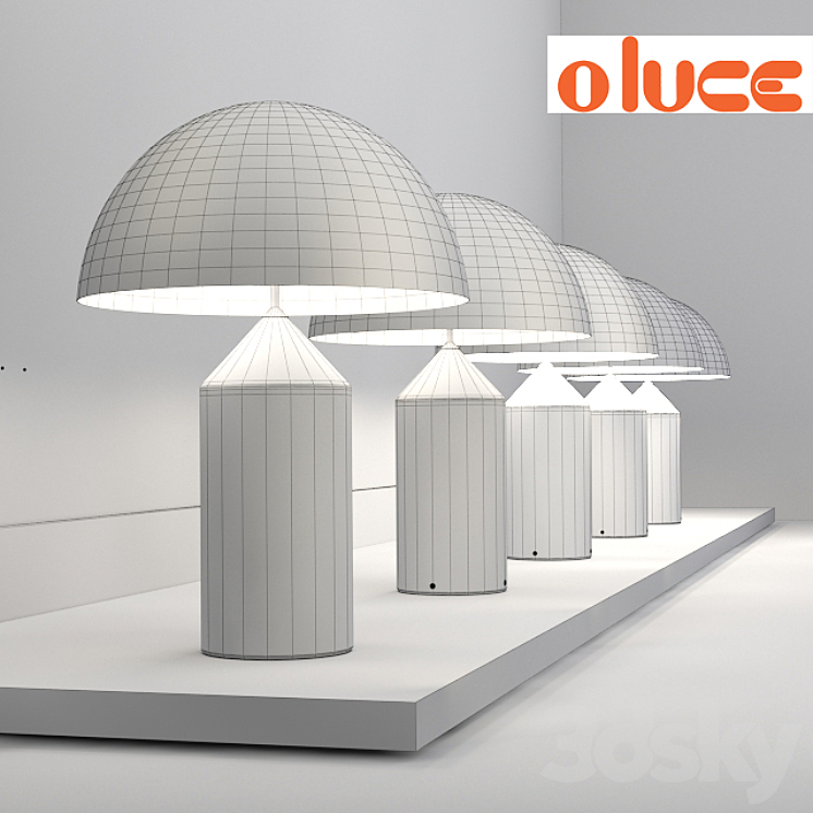 OLUCE Atollo table lamp 3DS Max - thumbnail 2