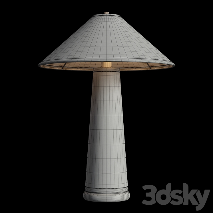 Ombra White Table Lamp 3DS Max Model - thumbnail 2