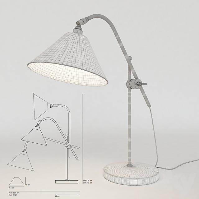 Original BTC Task ceramic table light 3DSMax File - thumbnail 3