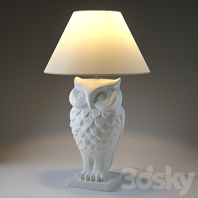 Owl Lamp 3DS Max Model - thumbnail 2