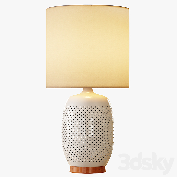 Pierced Ceramic Table Lamp 3DS Max - thumbnail 1