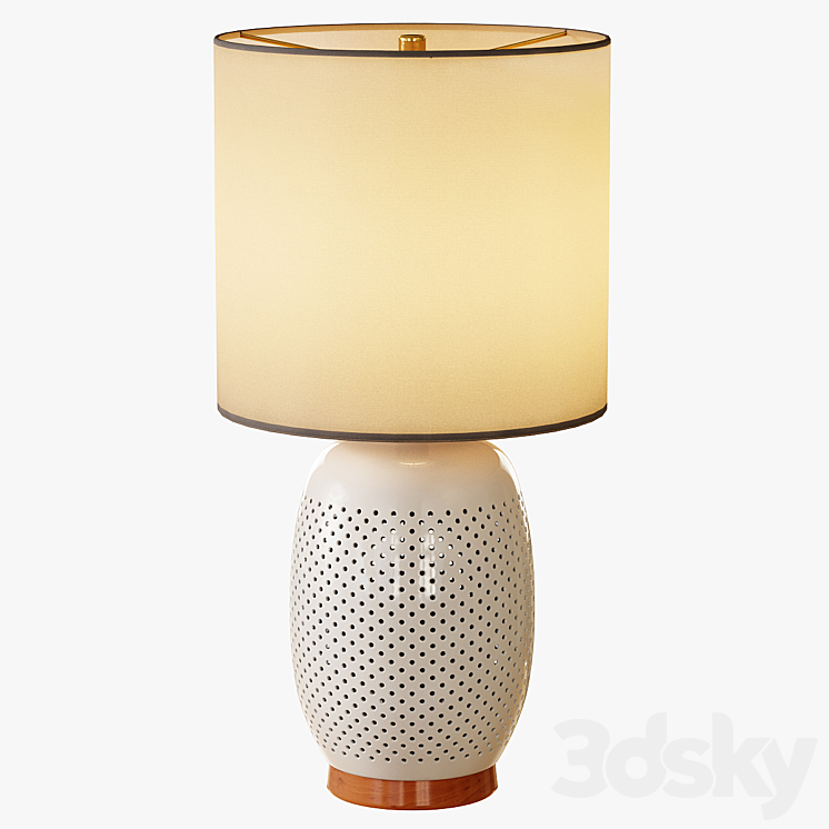 Pierced Ceramic Table Lamp 3DS Max - thumbnail 2