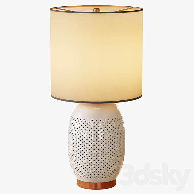 Pierced Ceramic Table Lamp 3DSMax File - thumbnail 2