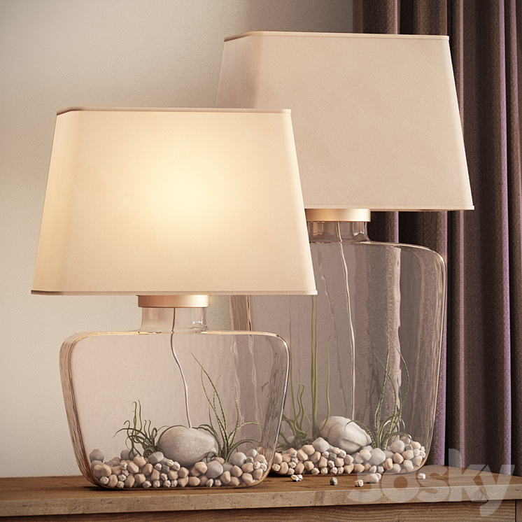 Pottery Barn \\ Atrium Glass Table Lamp 3DS Max - thumbnail 2