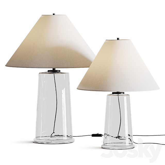 Pottery Barn Avalon Recycled Glass Table Lamp 3dsMax Model - thumbnail 1