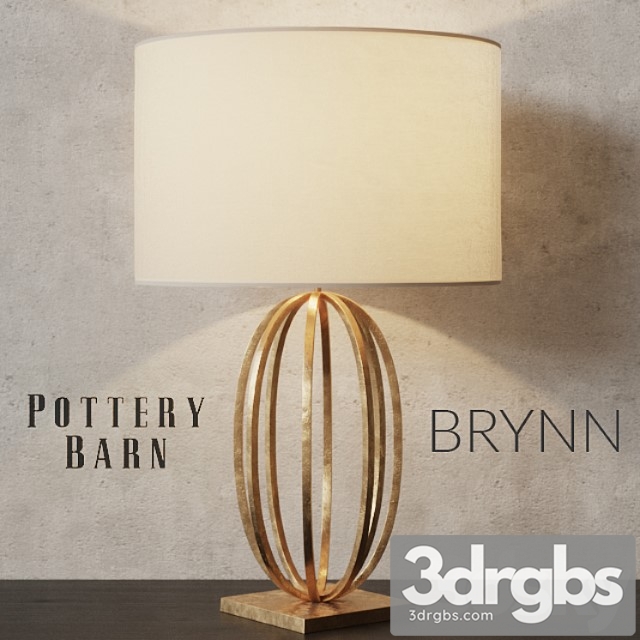 Pottery Barn Brynn Brass Table Lamp 3dsmax Download - thumbnail 1