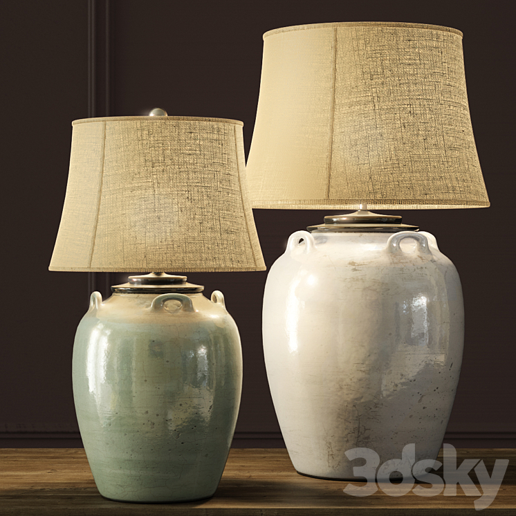 Pottery Barn | Courtney Ceramic Table Lamps 3DS Max - thumbnail 1