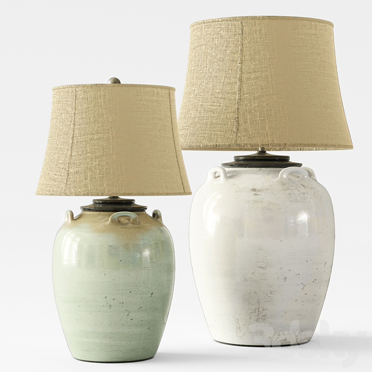 Pottery Barn | Courtney Ceramic Table Lamps 3DS Max - thumbnail 2