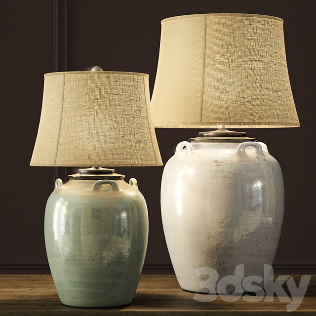 Pottery Barn | Courtney Ceramic Table Lamps 3DS Max Model - thumbnail 1