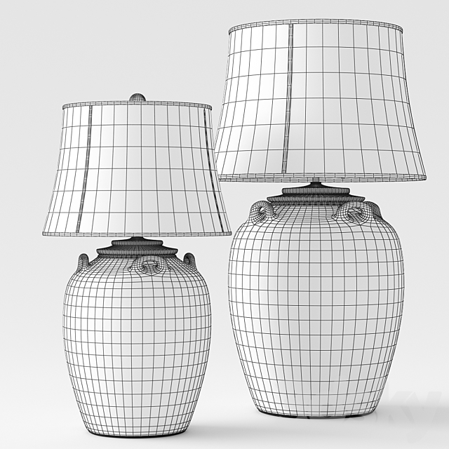 Pottery Barn | Courtney Ceramic Table Lamps 3DS Max Model - thumbnail 3