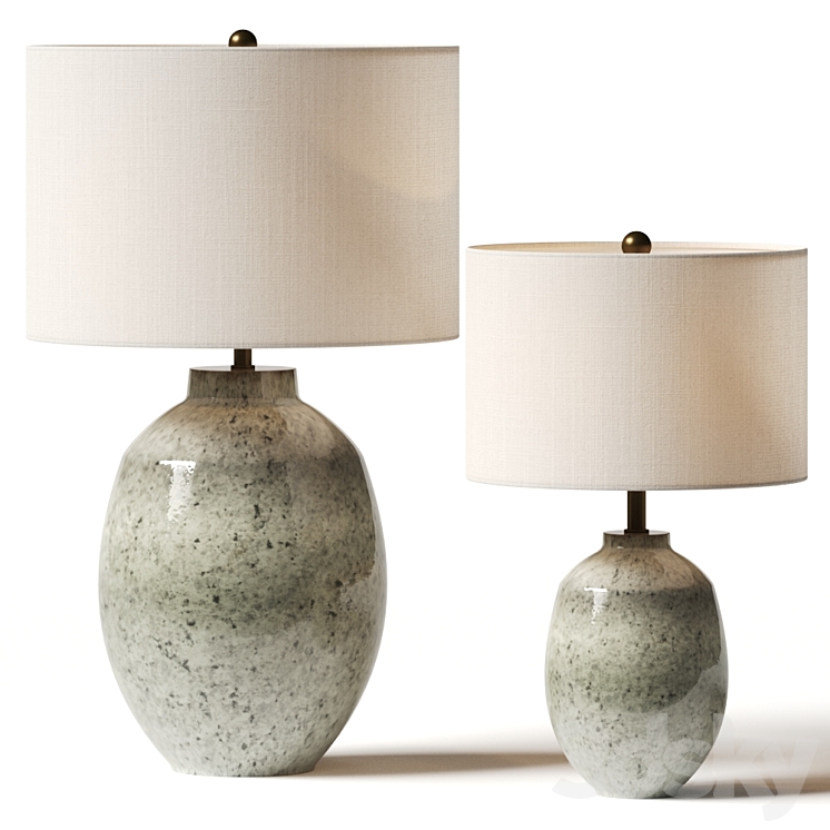 Pottery Barn Ezra Ceramic Table Lamps 3DS Max - thumbnail 1