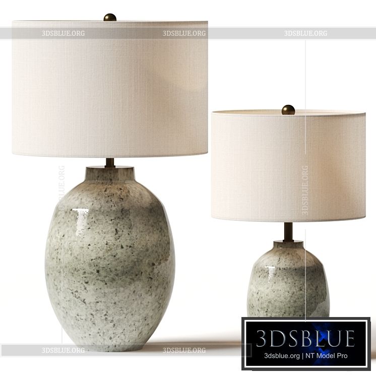 Pottery Barn Ezra Ceramic Table Lamps 3DS Max - thumbnail 3