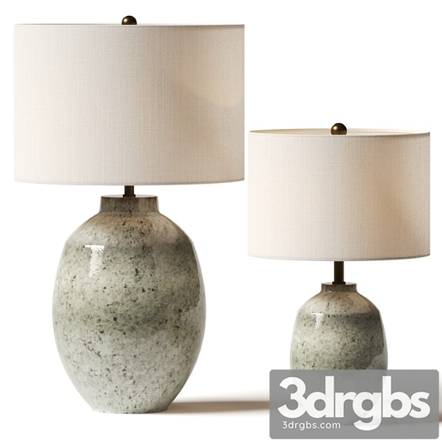 Pottery Barn Ezra Ceramic Table Lamps 3dsmax Download - thumbnail 1