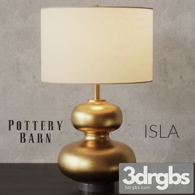 Pottery Barn Isla Curvy Brass Table Lamp 3dsmax Download - thumbnail 1