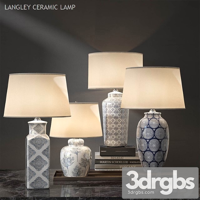 Pottery Barn Langley Ceramic Lamp 3dsmax Download - thumbnail 1