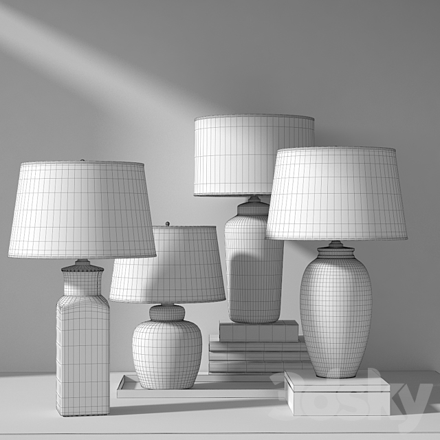 Pottery barn LANGLEY CERAMIC LAMP 3DSMax File - thumbnail 3