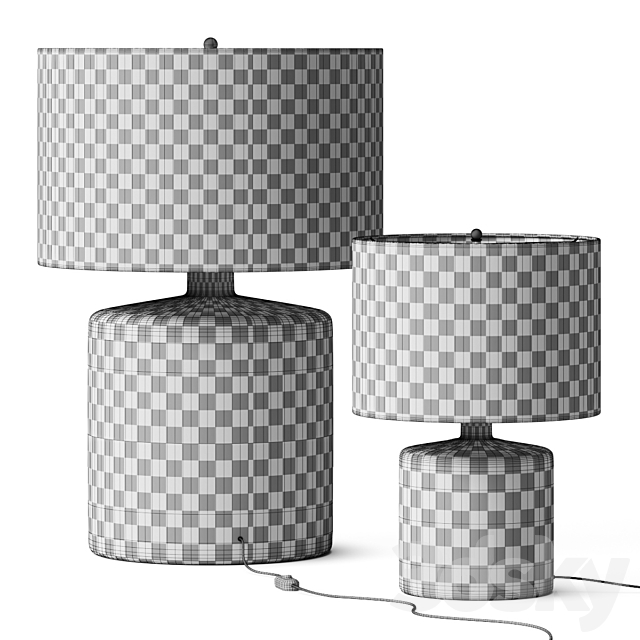 Pottery Barn Mallorca Recycled Glass Table Lamps 3DSMax File - thumbnail 2