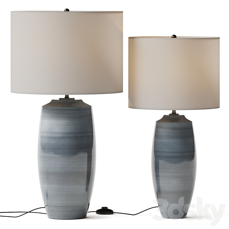 Pottery Barn Marin Ceramic Table Lamp 3DS Max Model - thumbnail 1