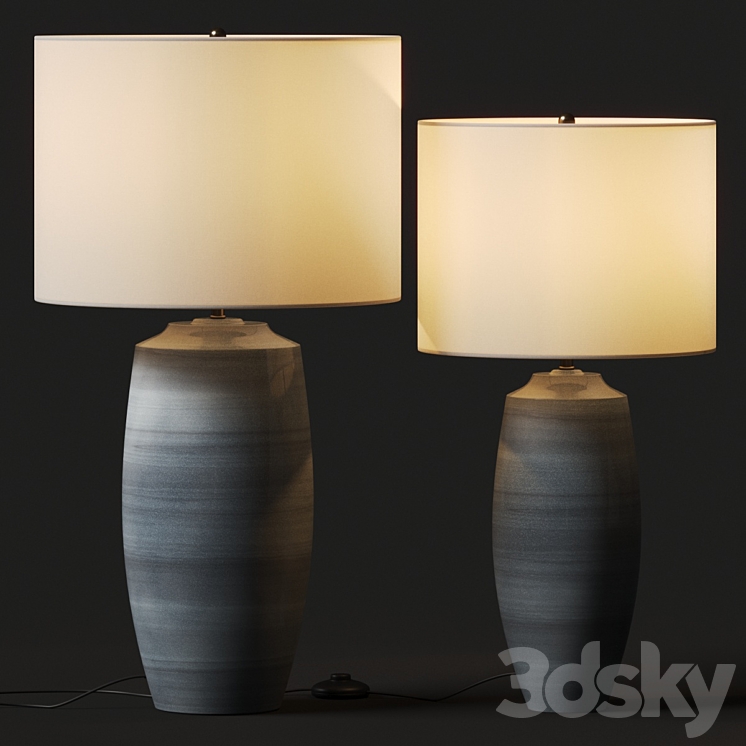 Pottery Barn Marin Ceramic Table Lamp 3DS Max Model - thumbnail 2