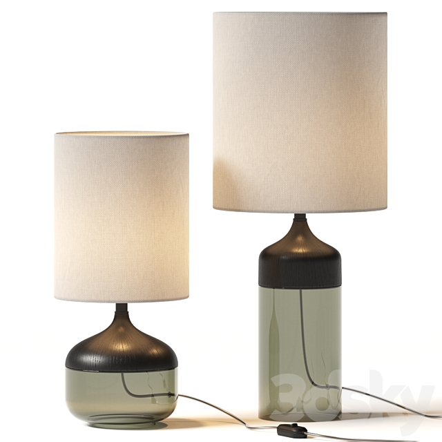 Pottery Barn Stephe Glass Table Lamps 3DSMax File - thumbnail 1