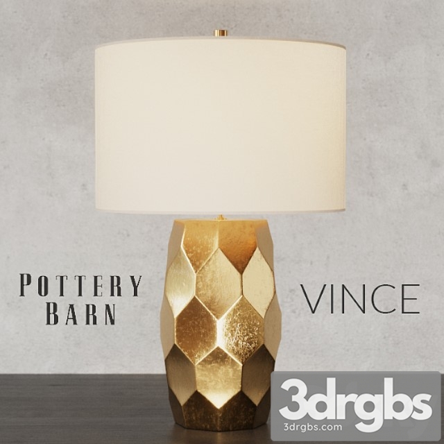 Pottery Barn Vince Faceted Table Lamp 3dsmax Download - thumbnail 1