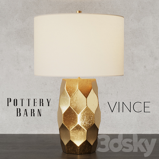 Pottery Barn VINCE Faceted Table Lamp 3DSMax File - thumbnail 1