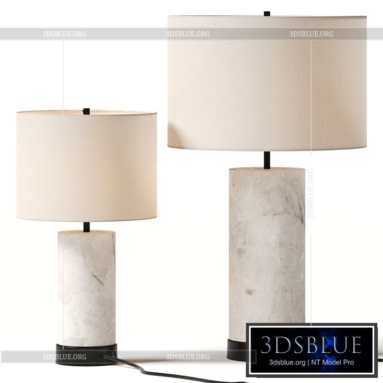 Pottery Barn Windham Alabaster Table Lamps 3DS Max - thumbnail 3