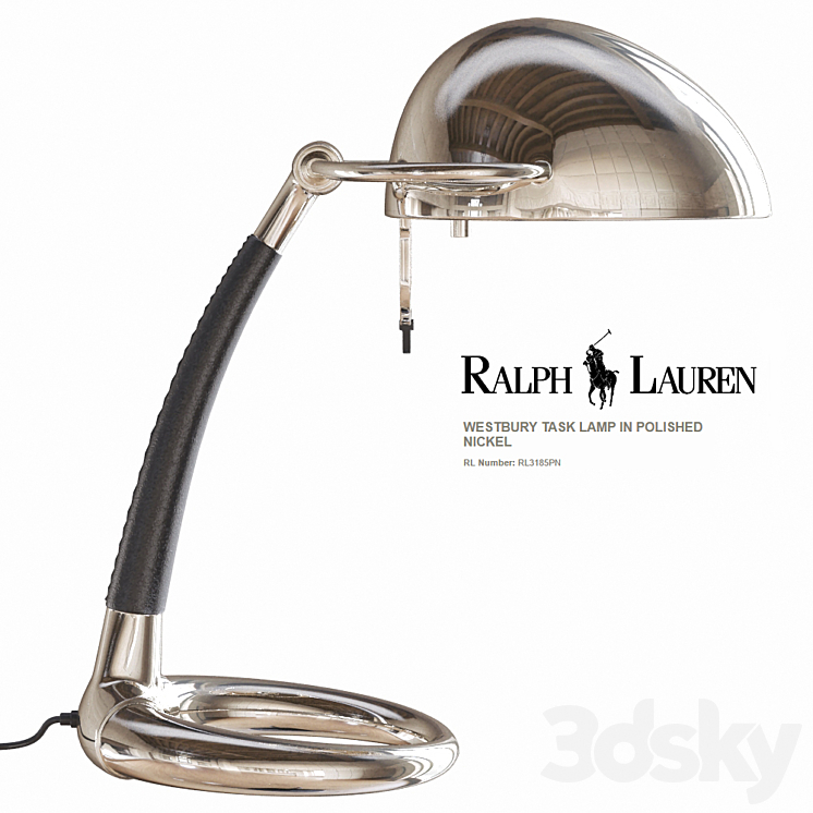 Ralph Lauren WESTBURY TASK LAMP IN POLISHED NICKEL RL3185PN 3DS Max - thumbnail 1