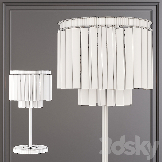 Restoration Hardware 1920S ODEON SMOKE GLASS TABLE LAMP 2-TIER Nickel 3DSMax File - thumbnail 2