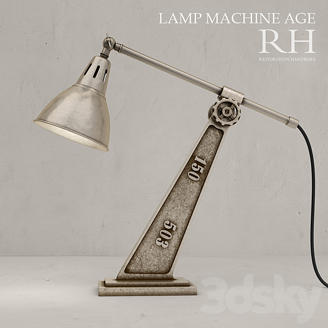 Restoration Hardware Machine Age Task Lamp 3DSMax File - thumbnail 1